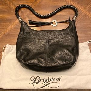 Brighton Barbados Black leather Shoulder Bag